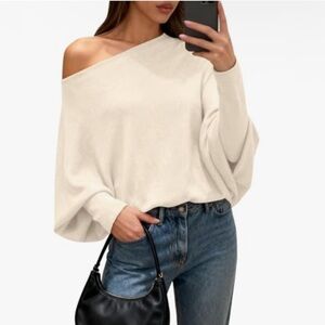 BTFBM Off The Shoulder Sweater Fashion 2026 V Neck Long Sleeve Sz XL Women